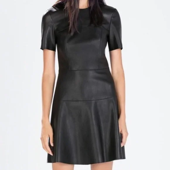 Catherine Malandrino | Dresses | Catherine Malandrino Black Faux Leather  Dress 2 | Poshmark